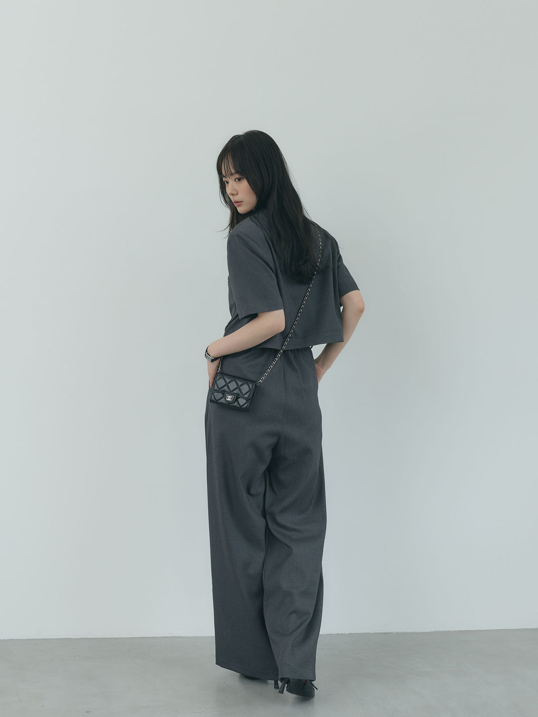 【Essential】ウールタッチダブルポケットショートジャケット & ウールタッチタックストレートパンツ SET UP