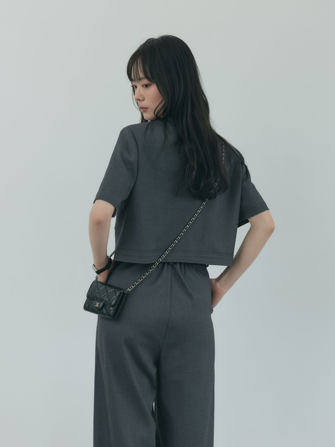 【Essential】ウールタッチダブルポケットショートジャケット & ウールタッチタックストレートパンツ SET UP
