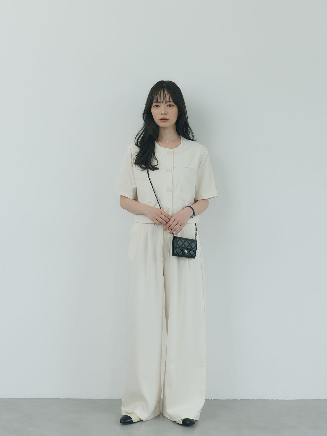 【Essential】ウールタッチダブルポケットショートジャケット & ウールタッチタックストレートパンツ SET UP