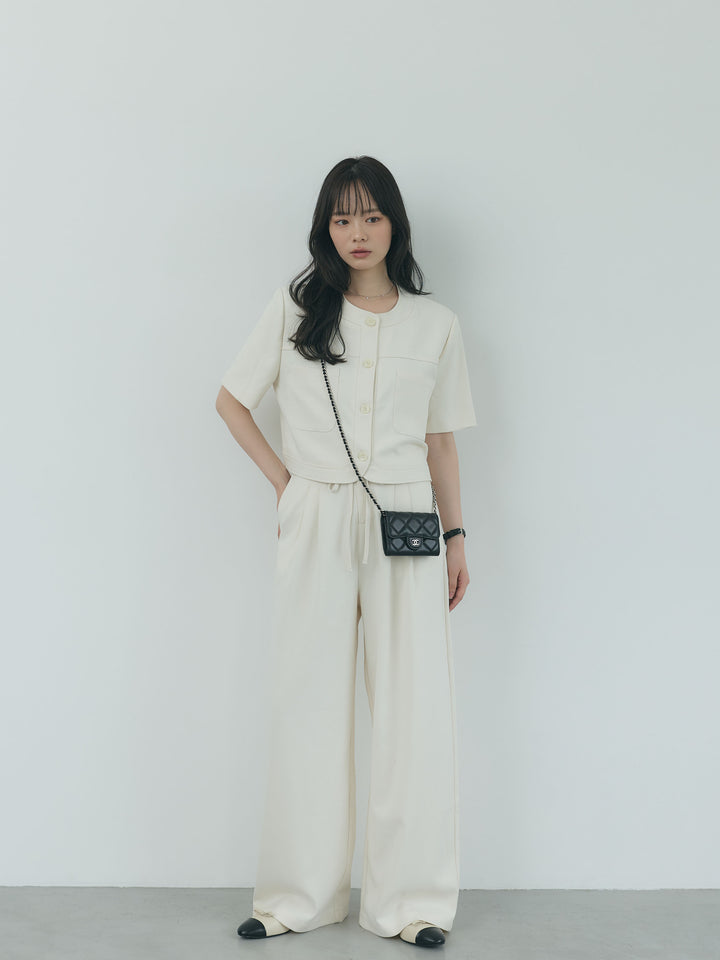 【Essential】ウールタッチダブルポケットショートジャケット & ウールタッチタックストレートパンツ SET UP