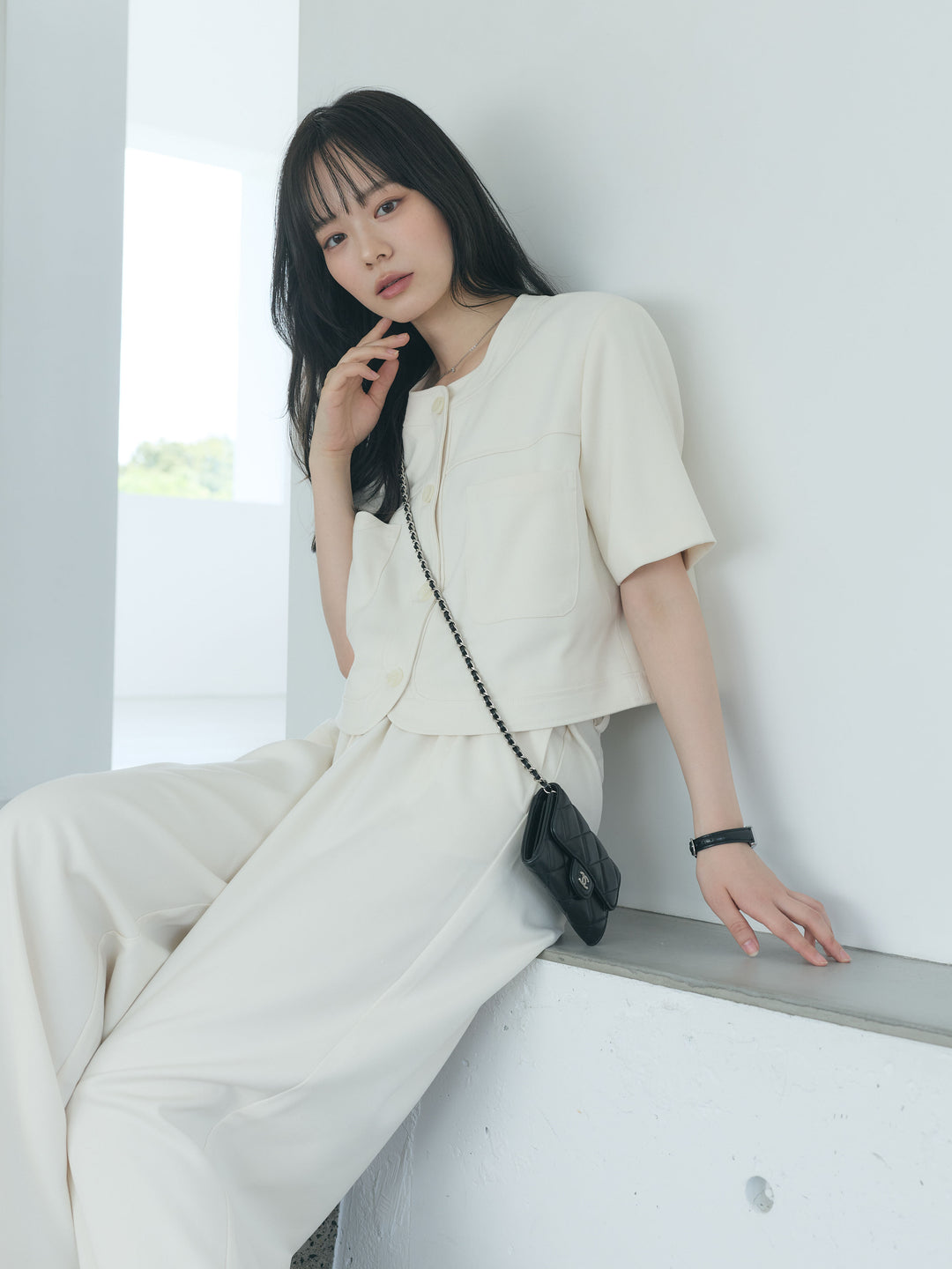【Essential】ウールタッチダブルポケットショートジャケット & ウールタッチタックストレートパンツ SET UP