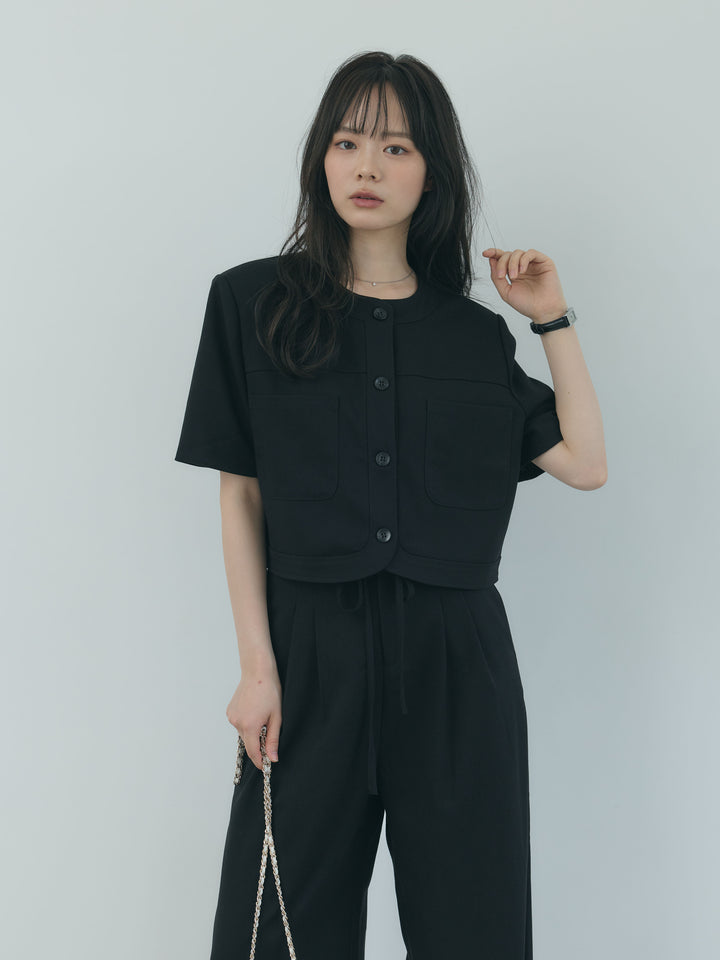 【Essential】ウールタッチダブルポケットショートジャケット & ウールタッチタックストレートパンツ SET UP