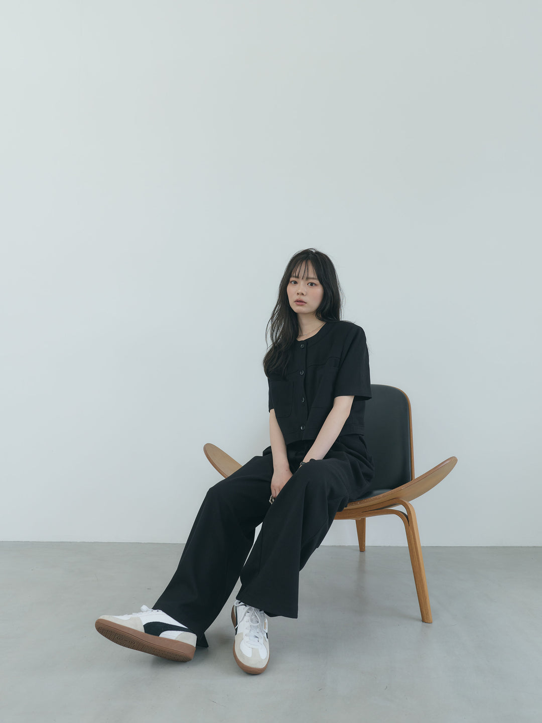 【Essential】ウールタッチダブルポケットショートジャケット & ウールタッチタックストレートパンツ SET UP