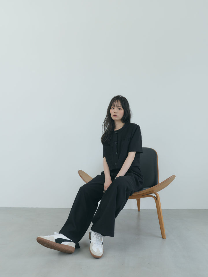 【Essential】ウールタッチダブルポケットショートジャケット & ウールタッチタックストレートパンツ SET UP