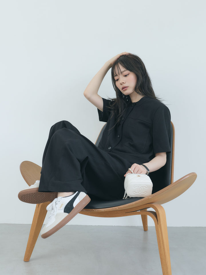 【Essential】ウールタッチダブルポケットショートジャケット & ウールタッチタックストレートパンツ SET UP