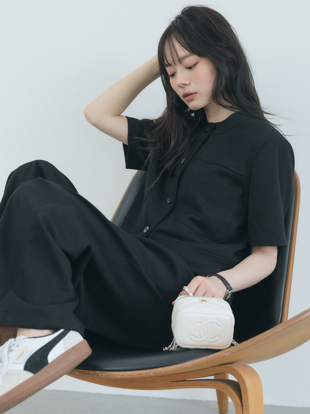 【Essential】ウールタッチダブルポケットショートジャケット & ウールタッチタックストレートパンツ SET UP