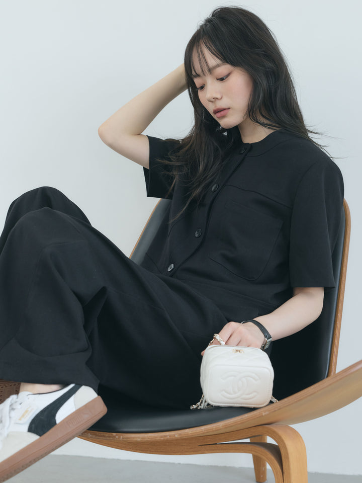 【Essential】ウールタッチダブルポケットショートジャケット & ウールタッチタックストレートパンツ SET UP