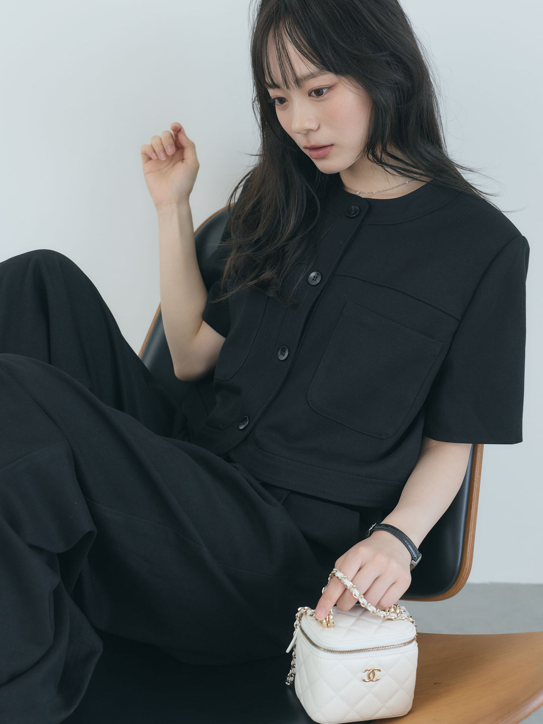【Essential】ウールタッチダブルポケットショートジャケット & ウールタッチタックストレートパンツ SET UP