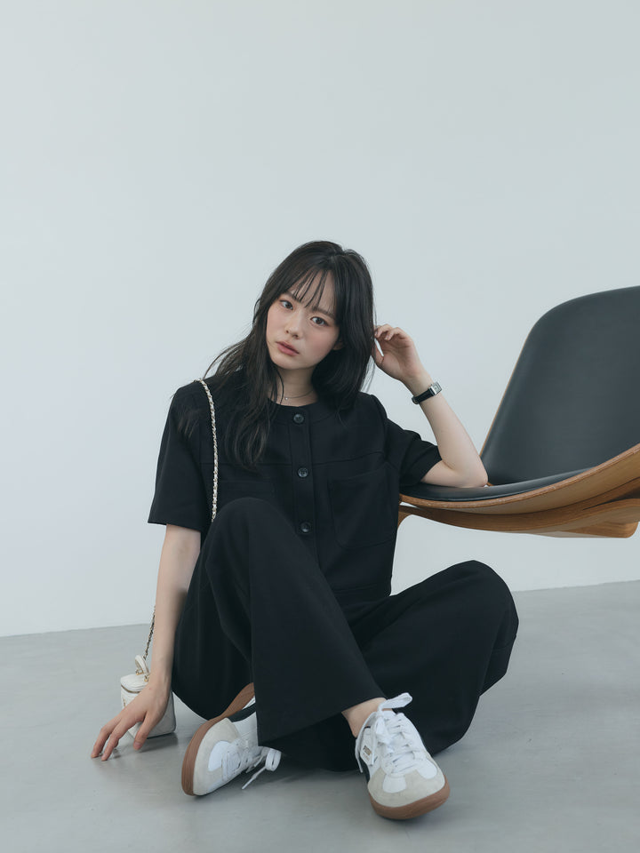 【Essential】ウールタッチダブルポケットショートジャケット & ウールタッチタックストレートパンツ SET UP