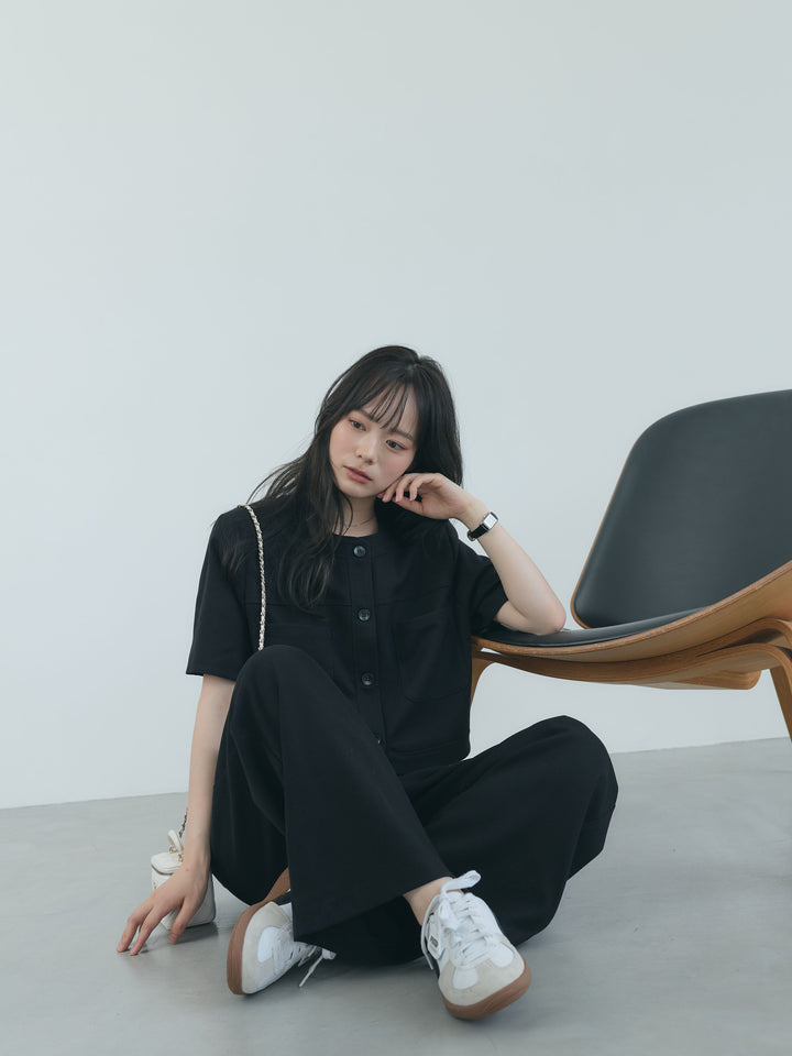 【Essential】ウールタッチダブルポケットショートジャケット & ウールタッチタックストレートパンツ SET UP