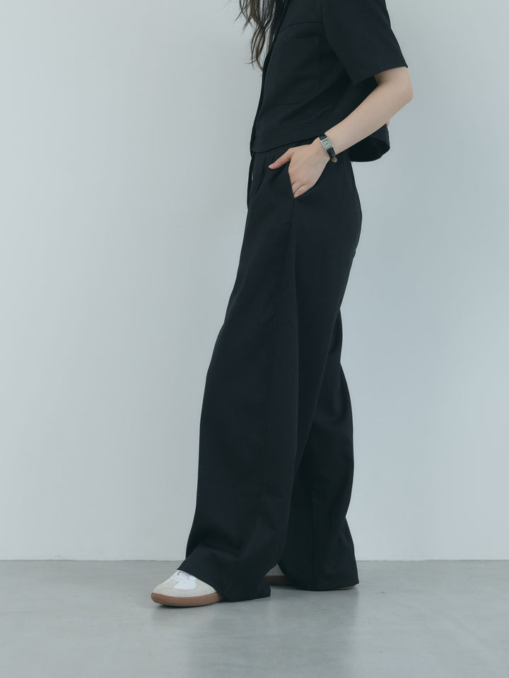 【Essential】ウールタッチダブルポケットショートジャケット & ウールタッチタックストレートパンツ SET UP