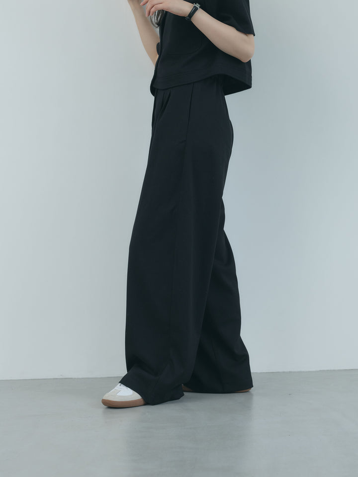 【Essential】ウールタッチダブルポケットショートジャケット & ウールタッチタックストレートパンツ SET UP