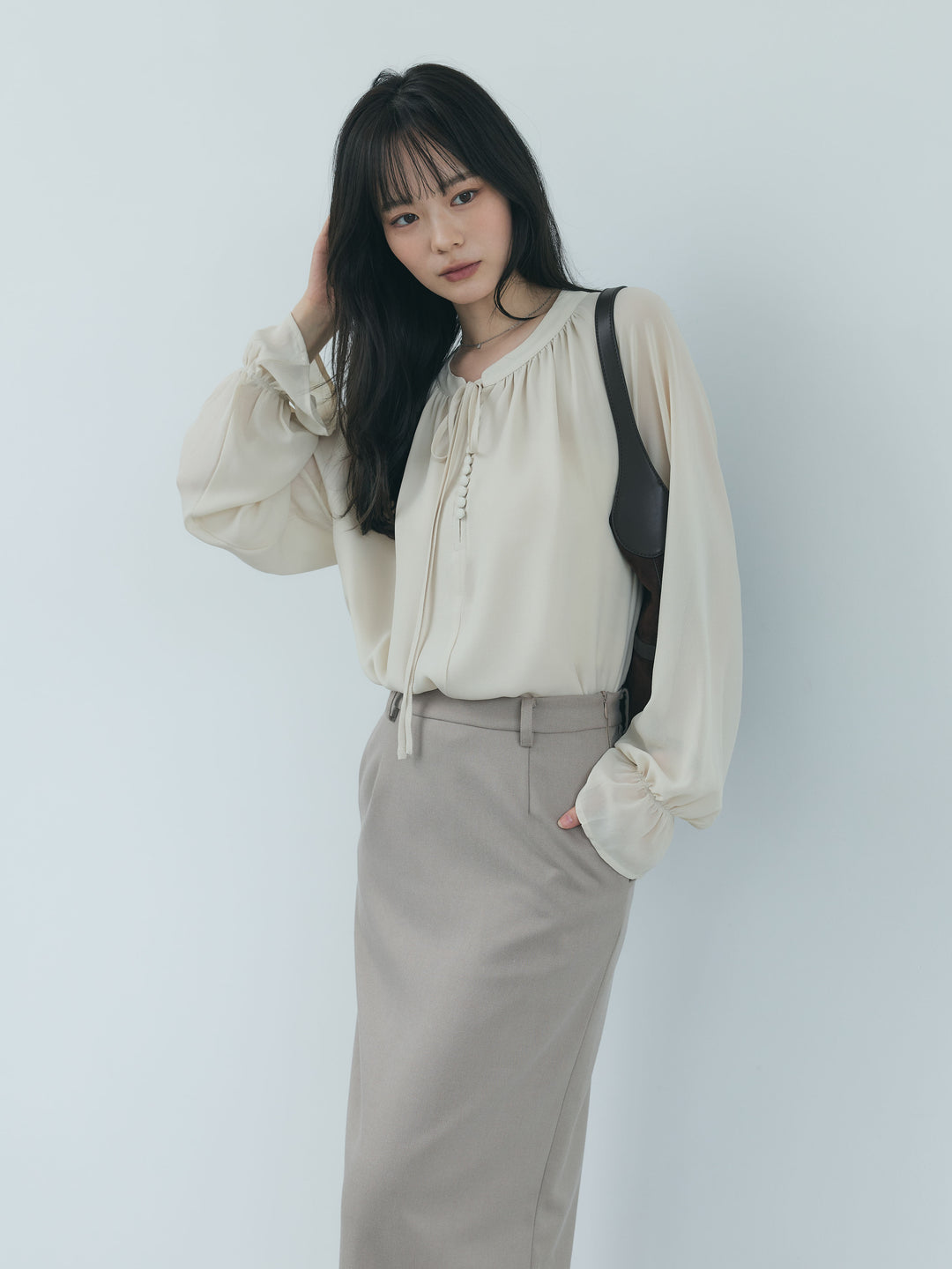 【Essential】Authentic wool like pencil skirt