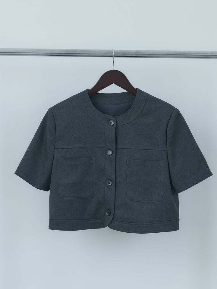 【Essential】ウールタッチダブルポケットショートジャケット & ウールタッチタックストレートパンツ SET UP