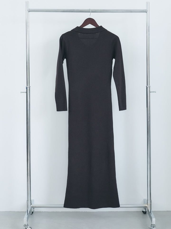 【Essential】Rib knit pocket design one piece