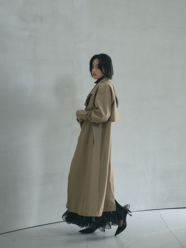 ビスコーステーラリングロングトレンチコート