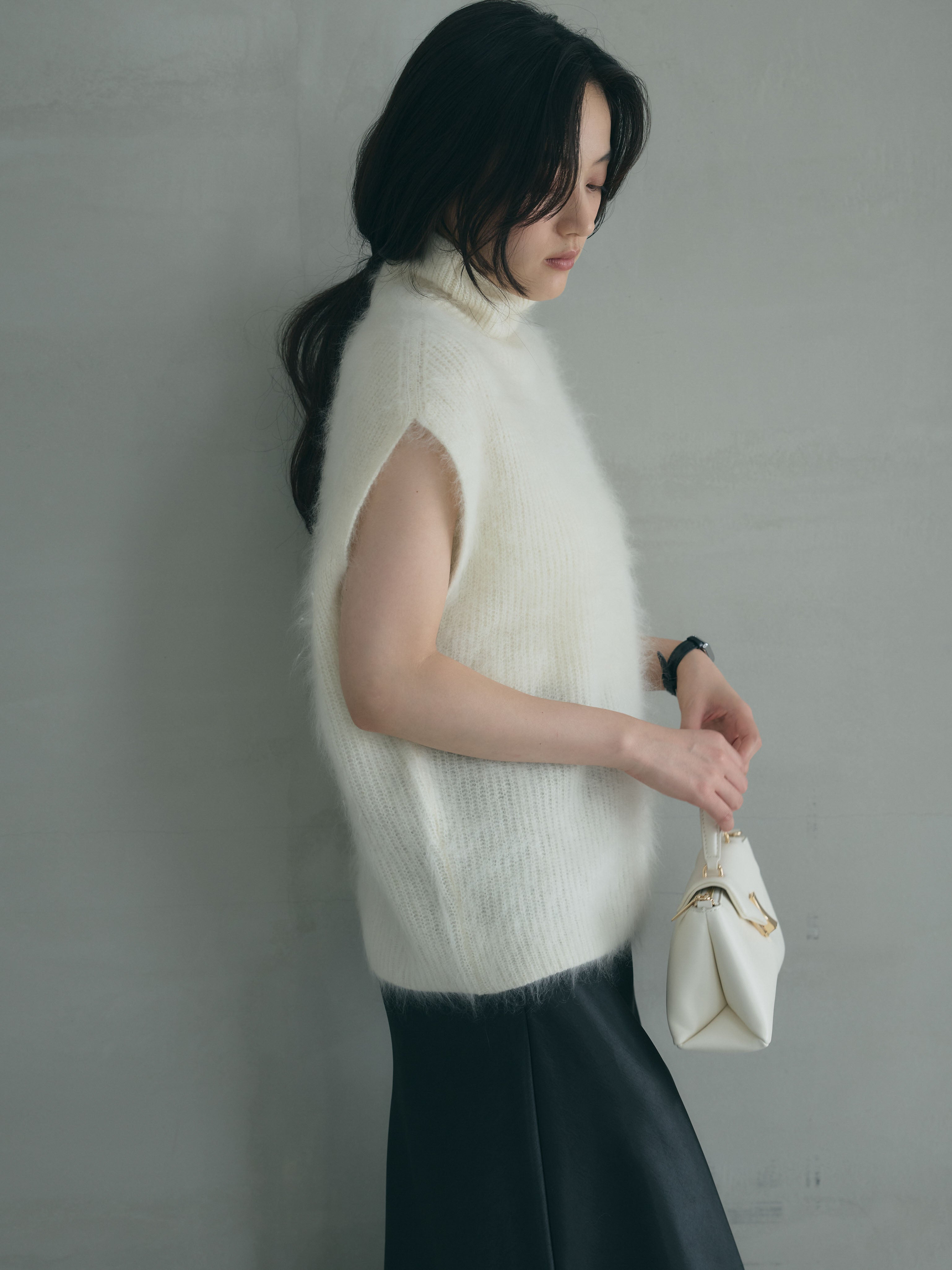 ウールニットハイネックフレンチスリーブトップス – nairo
