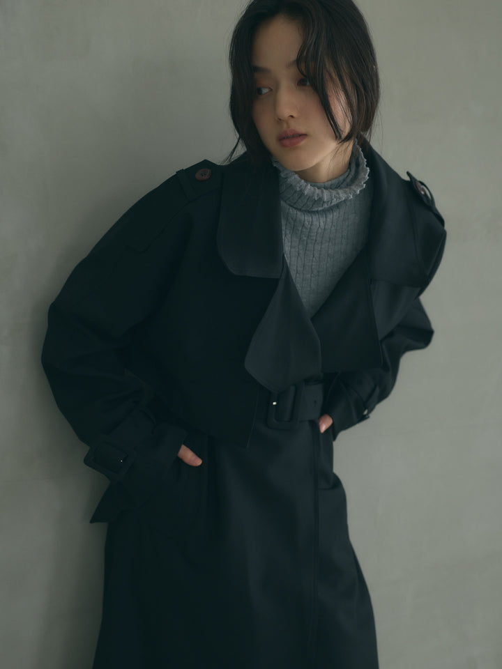 ビスコーステーラリングロングトレンチコート