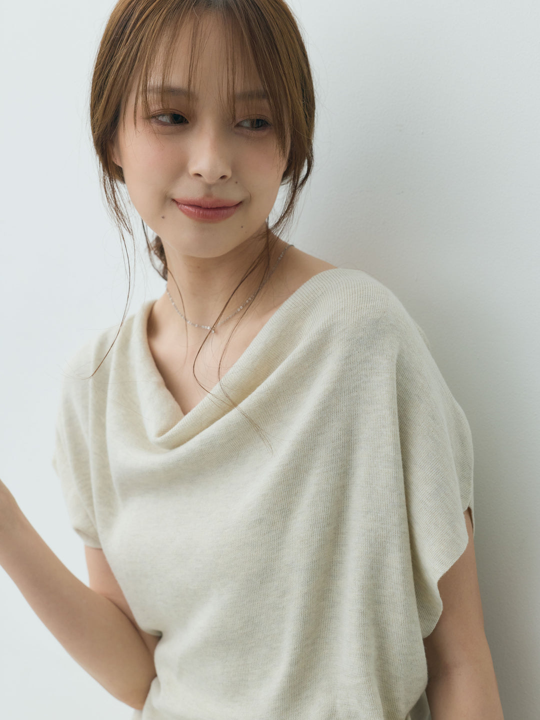 【Luxe series】ドレープニットトップス&裾レースニットスカートSET UP