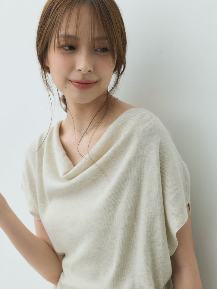 【Luxe series】ドレープニットトップス&裾レースニットスカートSET UP