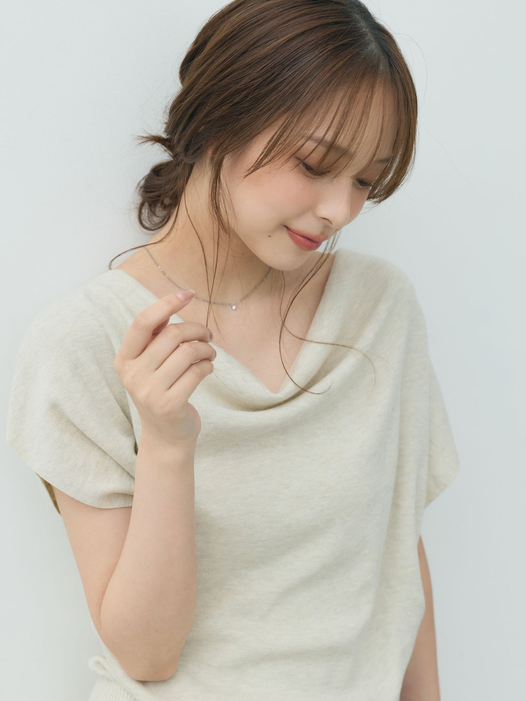 【Luxe series】ドレープニットトップス&裾レースニットスカートSET UP