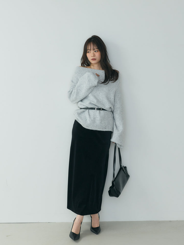 ベロアIラインスカート
