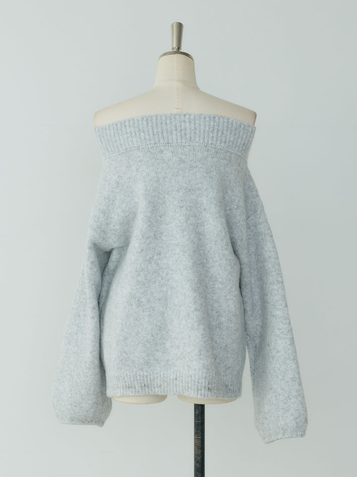 【Essential】Loose silhouette off shoulder knit tops