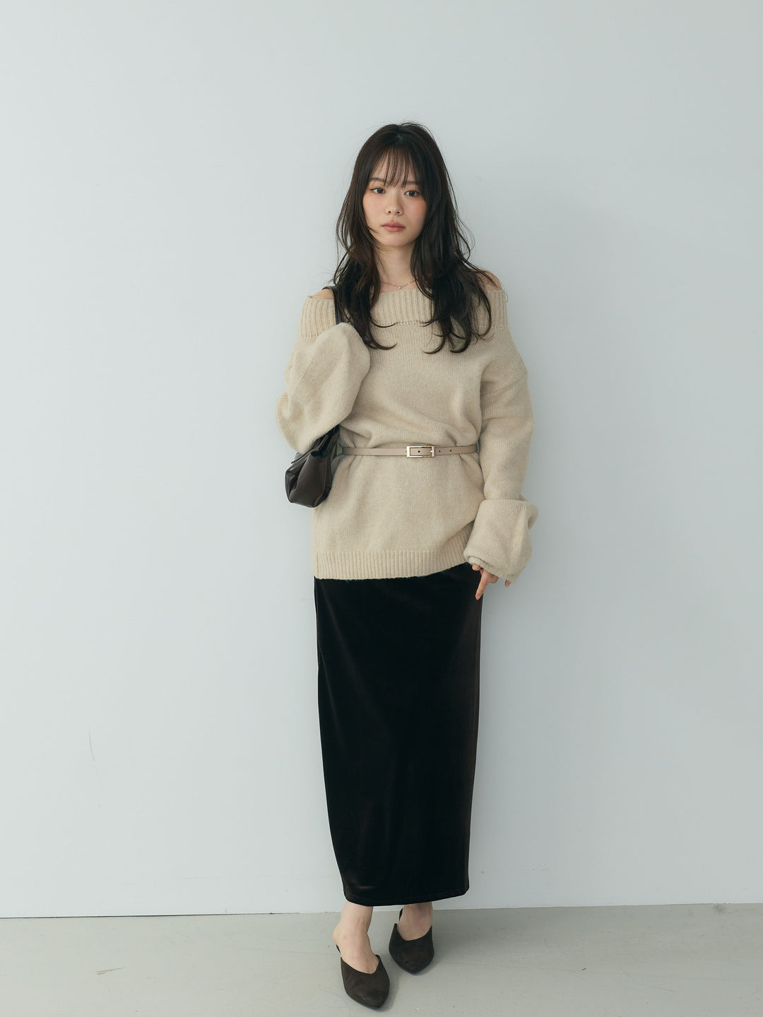 ベロアIラインスカート