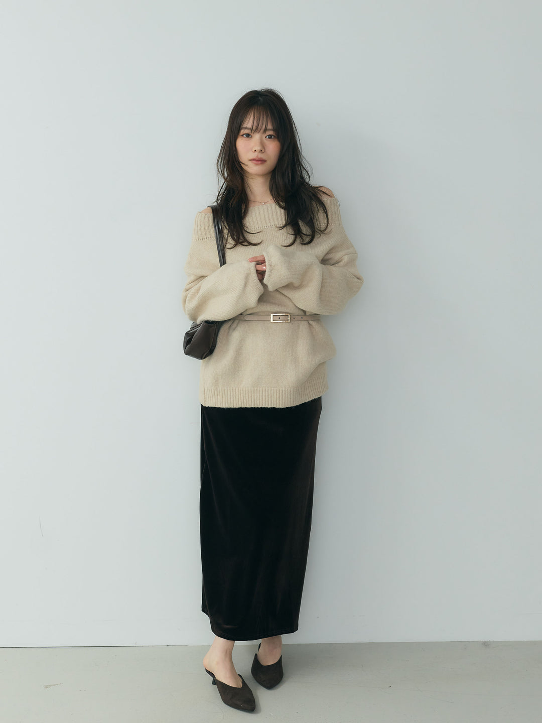 ベロアIラインスカート
