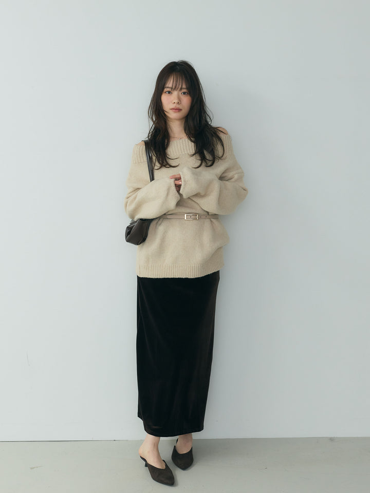 ベロアIラインスカート