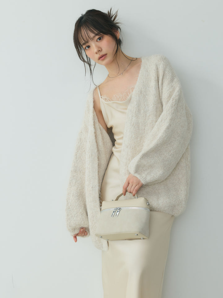 レースドッキングドレープサテンワンピース