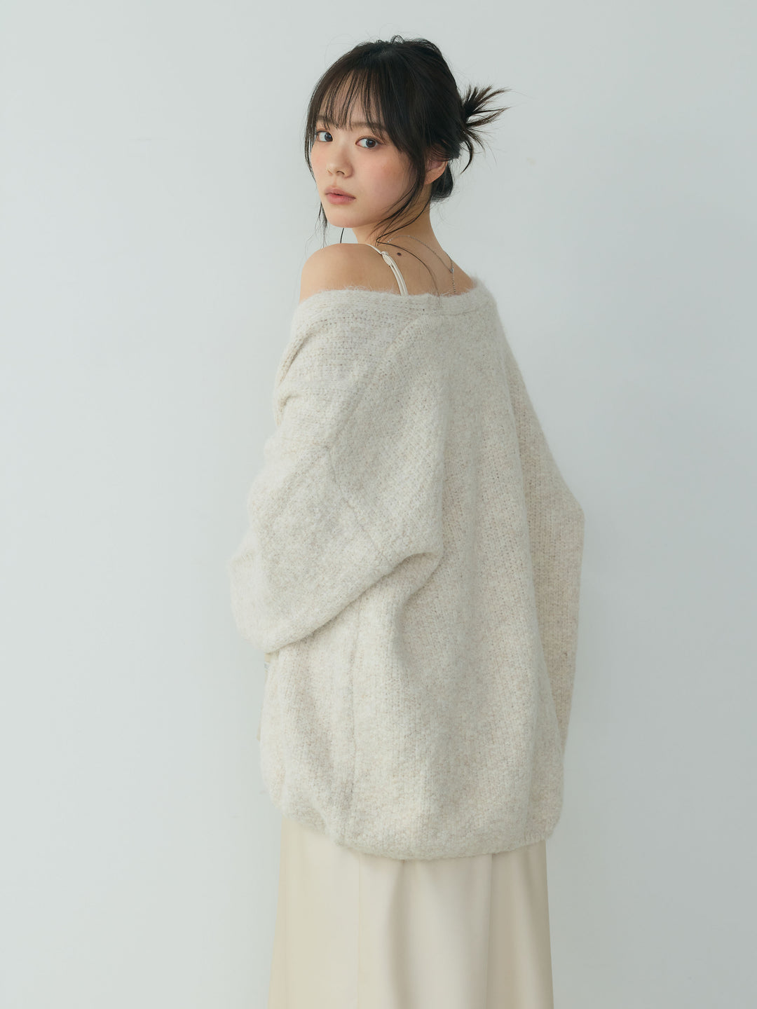 レースドッキングドレープサテンワンピース