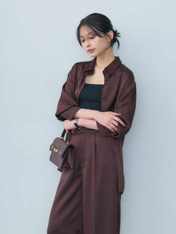 【Essential】Authentic satin shirts