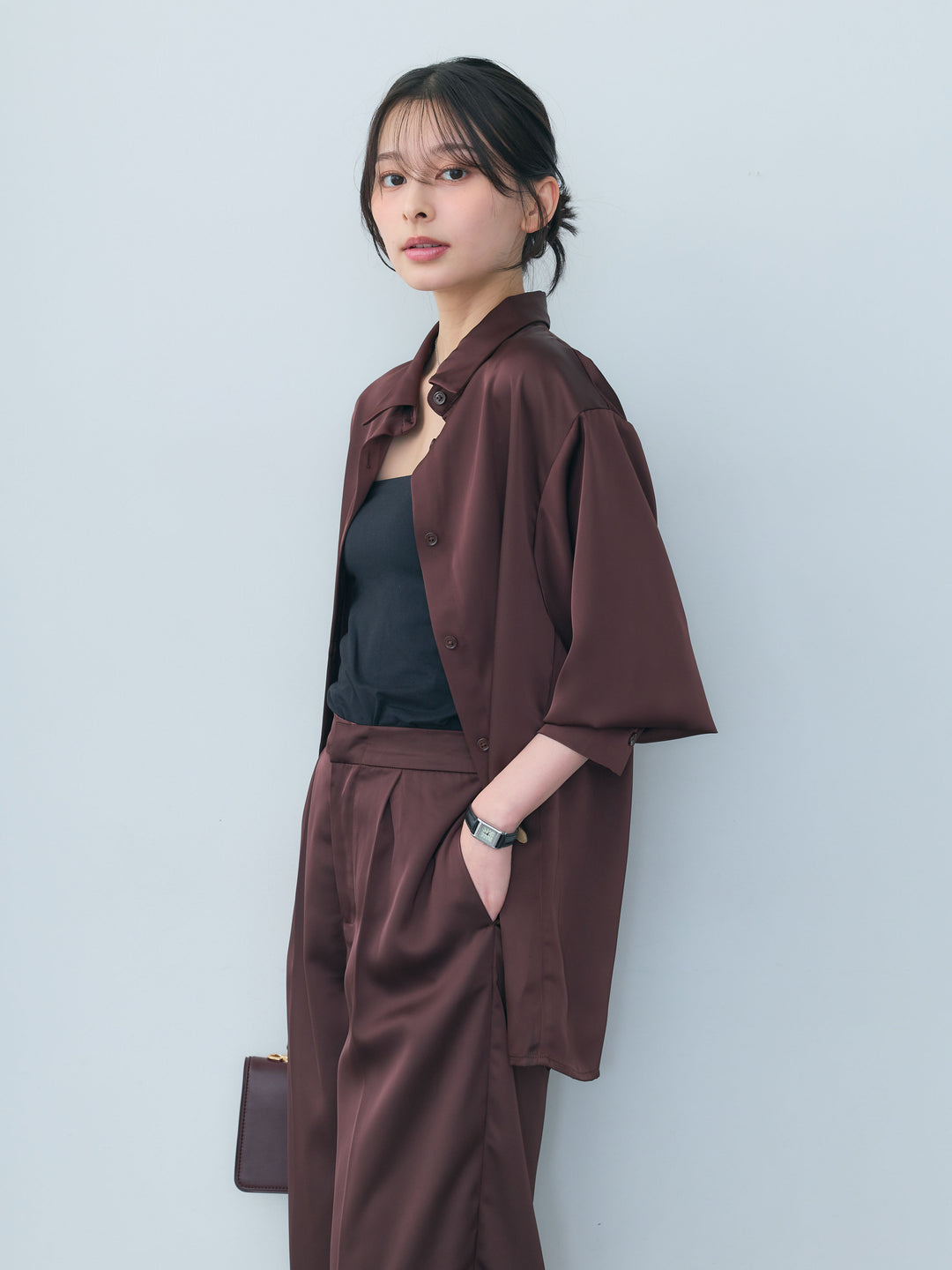 【Essential】Authentic satin shirts