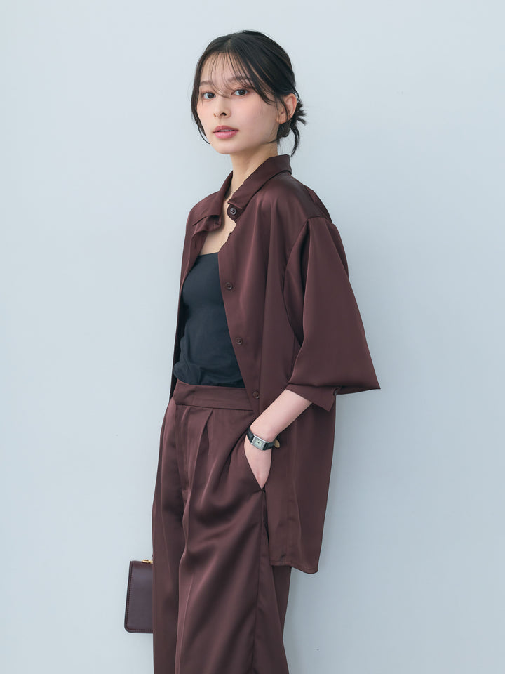 【Essential】Authentic satin shirts