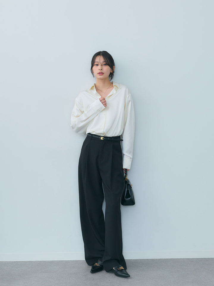 【Essential】Authentic satin shirts