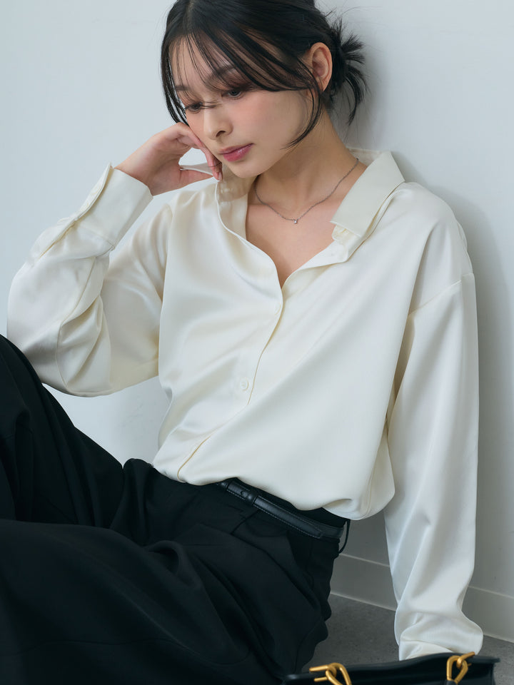 【Essential】Authentic satin shirts