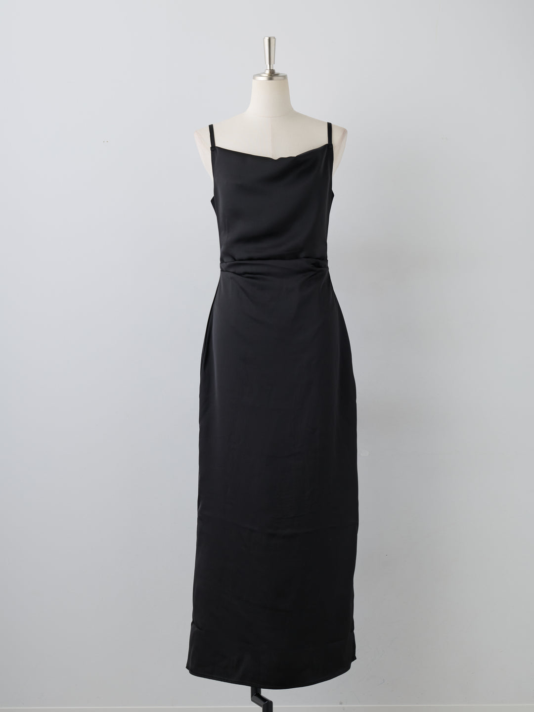 【Essential】Satin drape camisole one piece