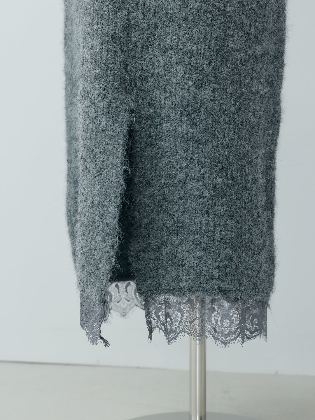 【Essential】Lace design knit tops & Lace design knit skirt SET UP
