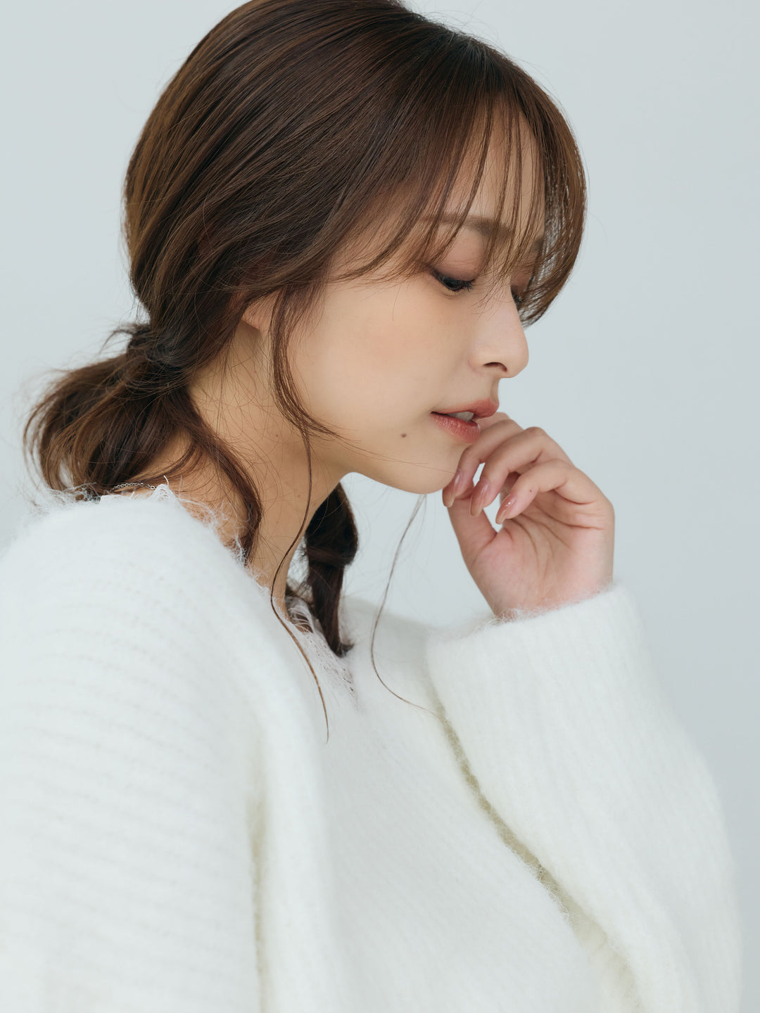 【Essential】Lace design knit tops & Lace design knit skirt SET UP