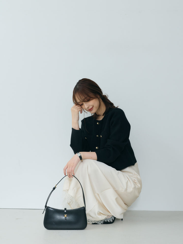裾レースAラインサテンスカート