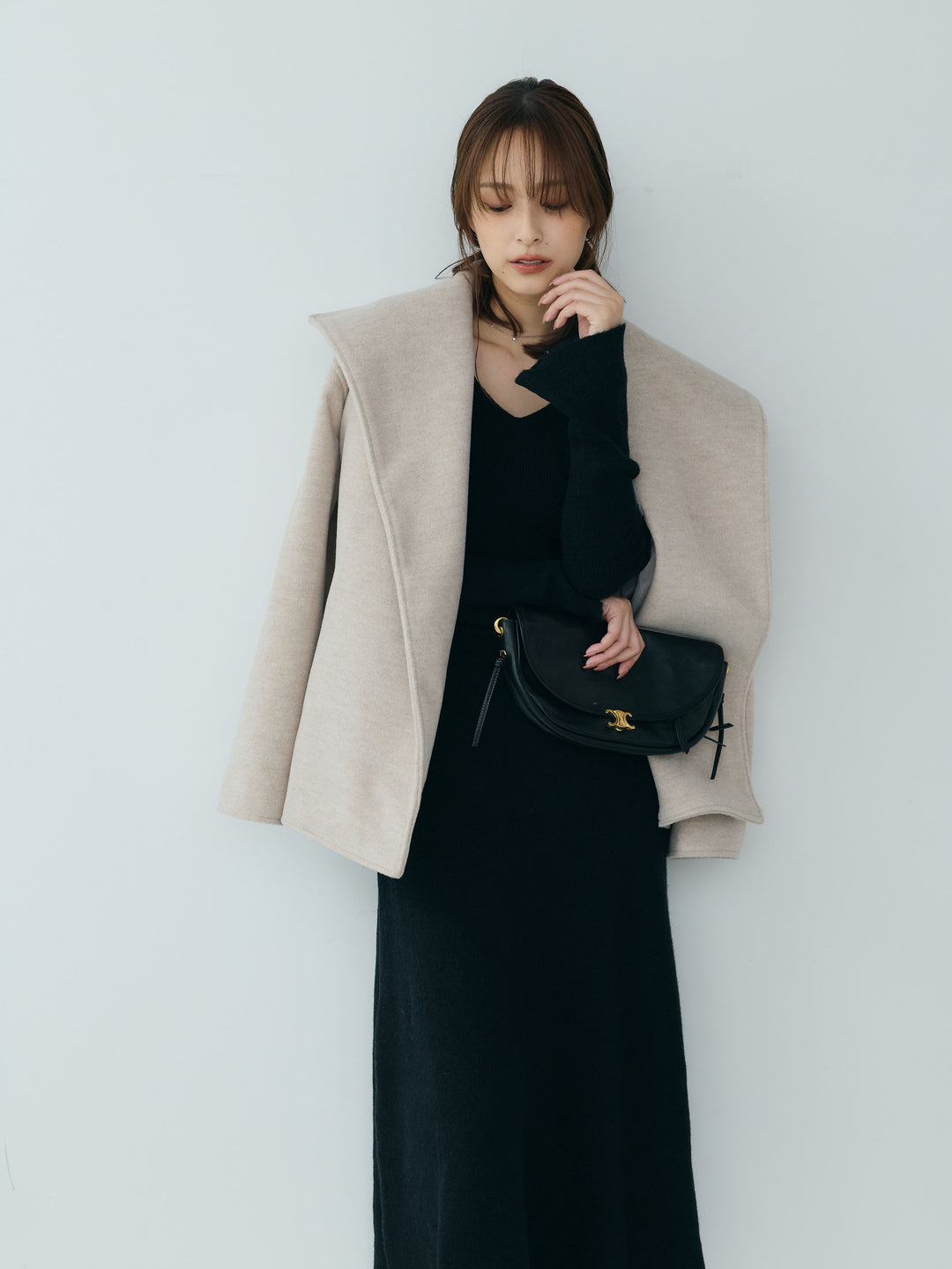 【Essential】Wool middle coat