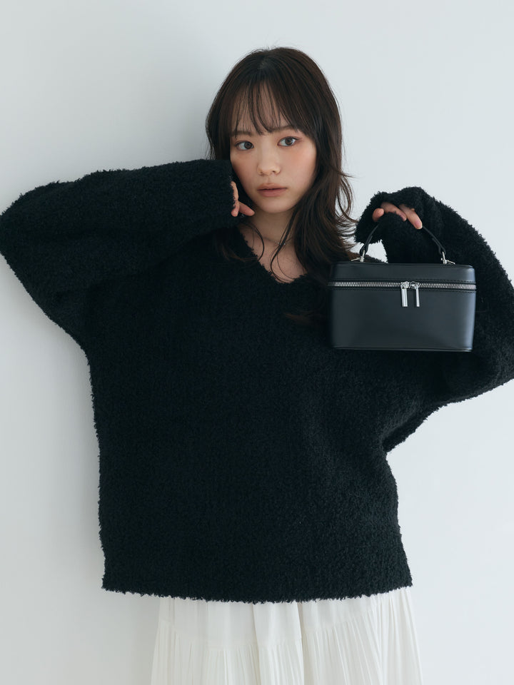 【SET】プードルフェザーVネックプルオーバー+【Essential】Soft sheen tiered flare skirt(2set)