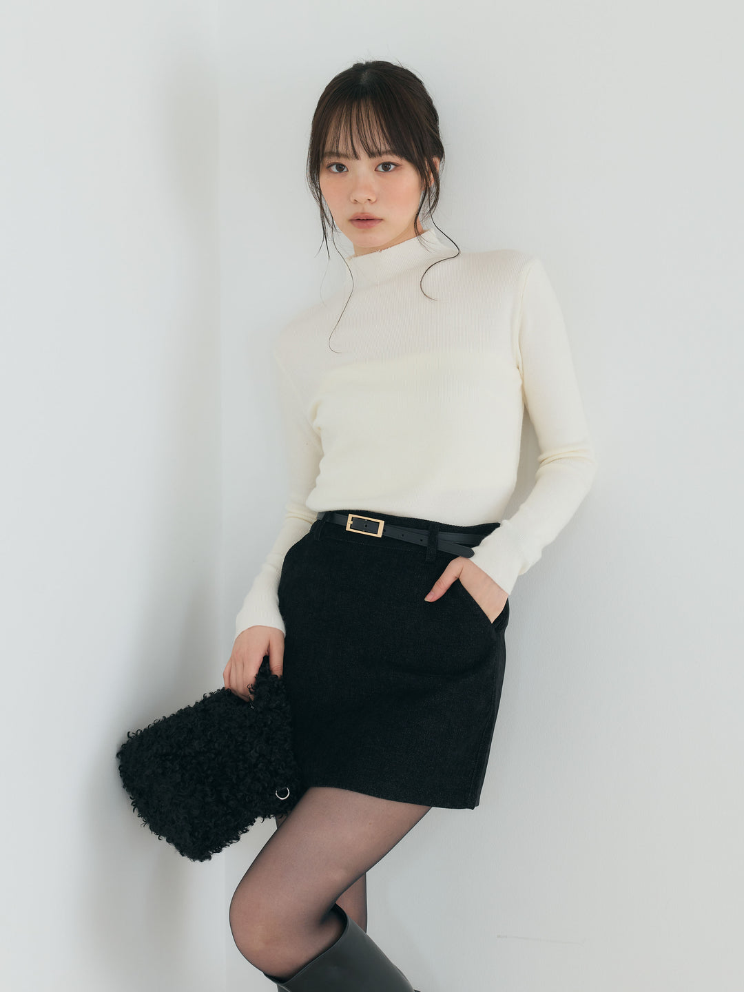 【SET】モックネックニットトップス+モックネックニットトップス(2set)
