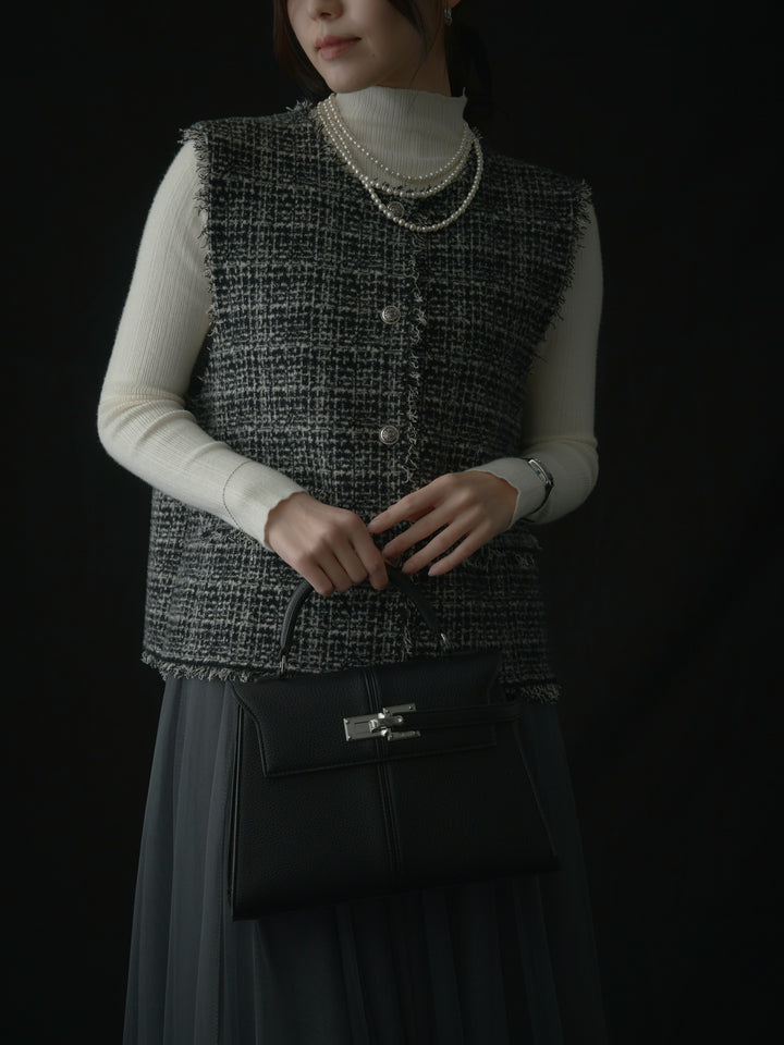 ツイードフリンジベスト