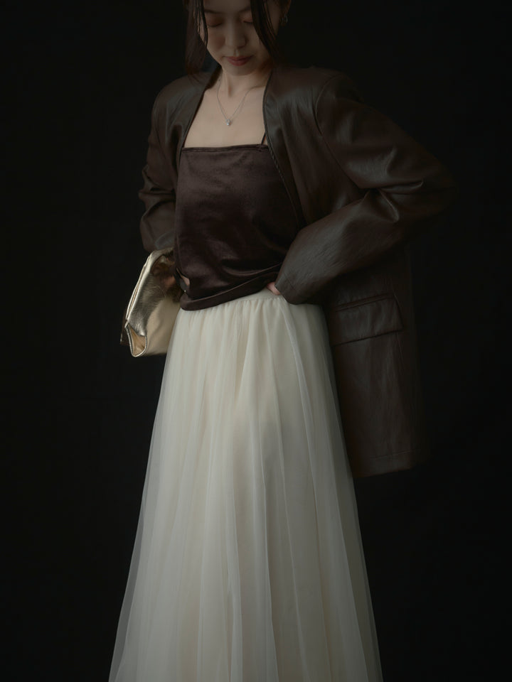 レザーノーカラージャケット