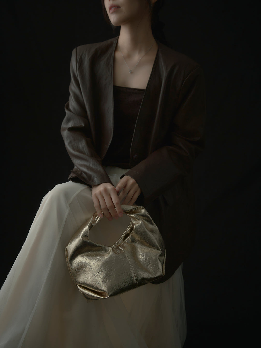 レザーノーカラージャケット