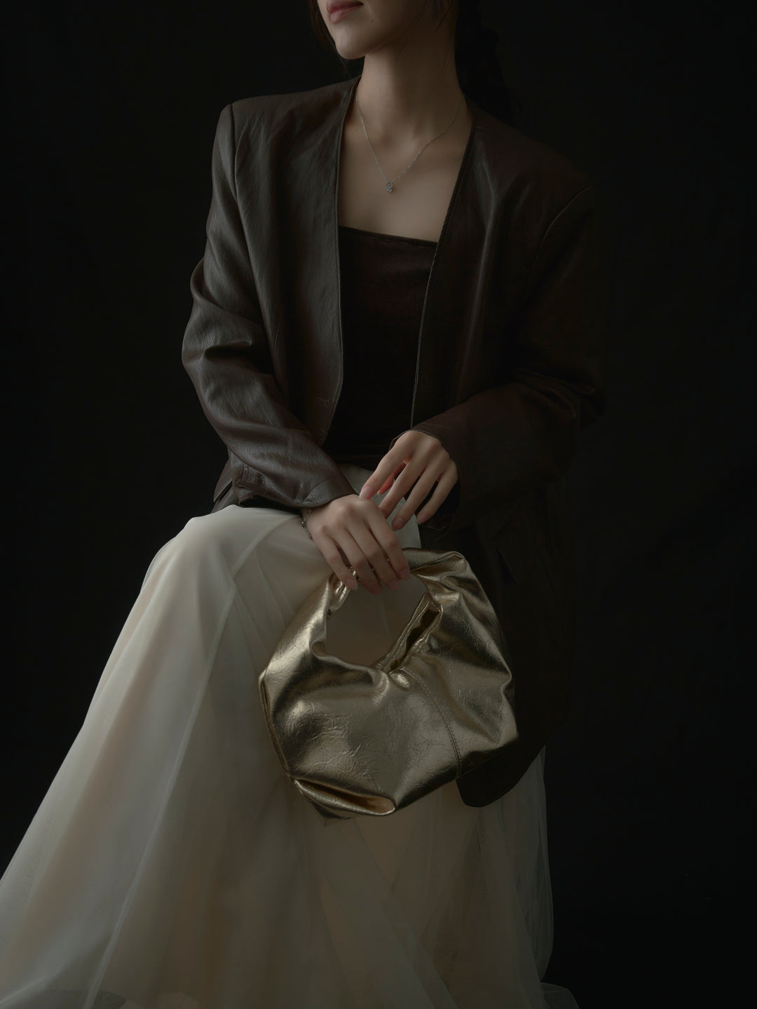 レザーノーカラージャケット