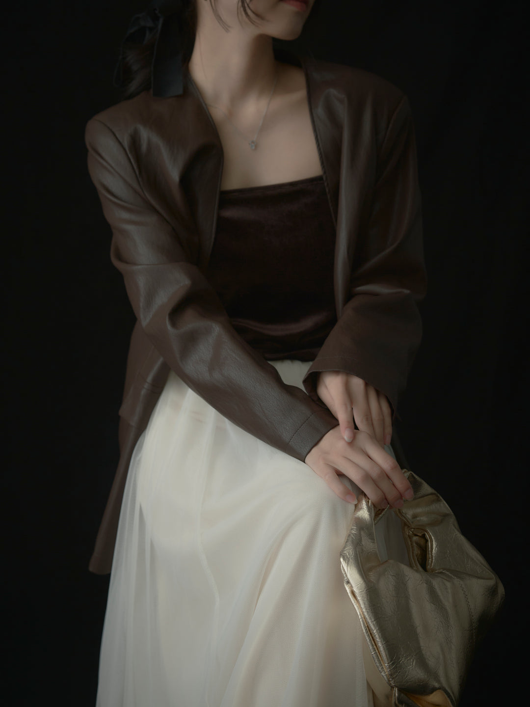 レザーノーカラージャケット