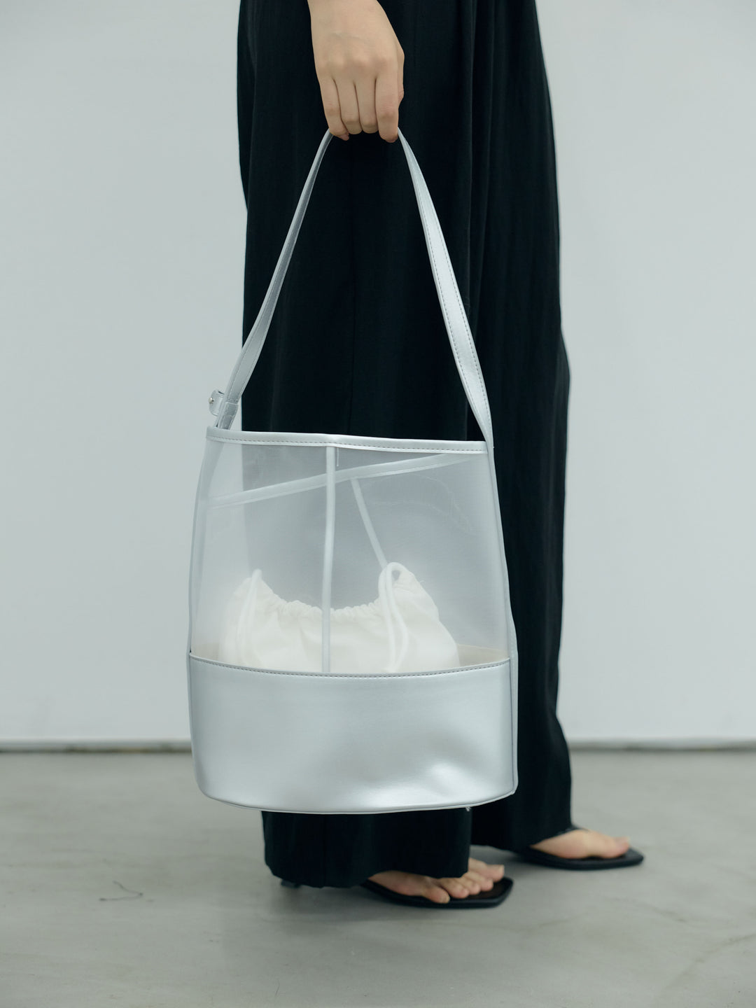 アシメデザインメッシュバケツBAG
